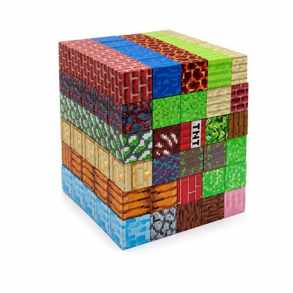 Магнитный конструктор Module World Magnetic Cube Blocks в контейнере TNT, 5 фигурок, 160 магнитных кубика M1150 фото