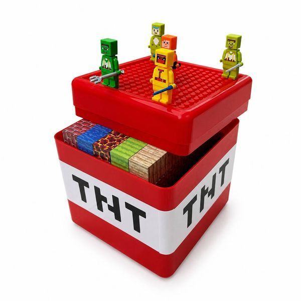 Магнитный конструктор Module World Magnetic Cube Blocks в контейнере TNT, 5 фигурок, 160 магнитных кубика M1150 фото