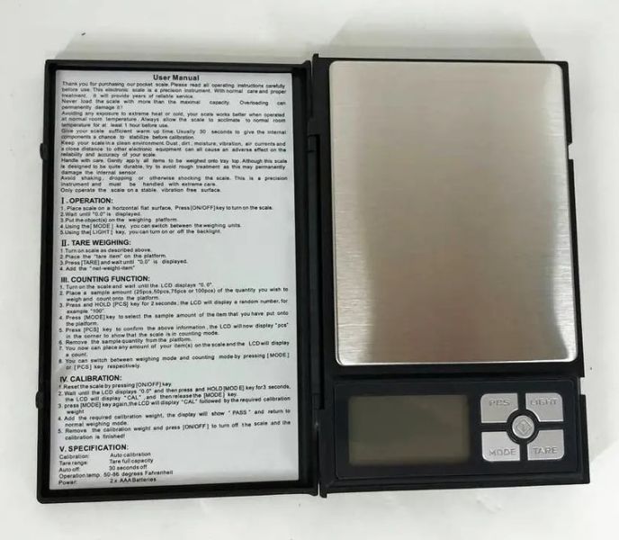 Портативні електронні ювелірні ваги Notebook Series від 0,01 до 500г (2104618655) 2104618655 фото
