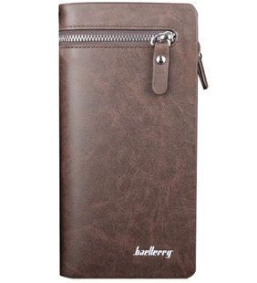 Стильный клатч Baellerry мужской кошелек на кнопках, Коричневый 2104619577 фото