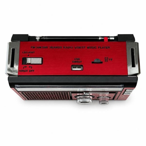 Портативне радіо GOLON RX-382 FM/AM/SW з USB, TF, акумулятором та LED-ліхтарем M1151  фото