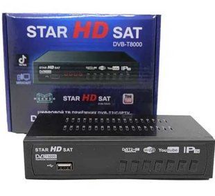 Цифрова приставка тюнер T8000 T2 Star HD Sat DVB-USB HDMI RCA з пультом чорний (2390000007) 2390000007 фото