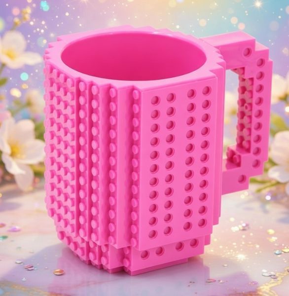 Кухоль-конструктор Build-On Brick Mug для напоїв 350 мл Рожевий (2104619266) 2104619266 фото