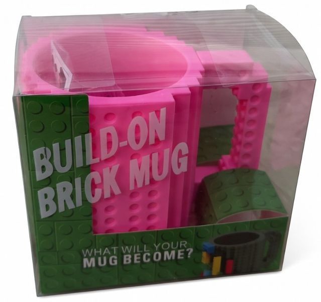 Кухоль-конструктор Build-On Brick Mug для напоїв 350 мл Рожевий (2104619266) 2104619266 фото
