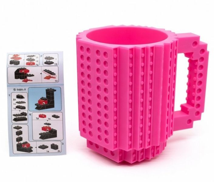Кухоль-конструктор Build-On Brick Mug для напоїв 350 мл Рожевий (2104619266) 2104619266 фото