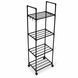 Металевий кухонний стелаж на колесах 4-ярусний Multifunctional Kitchen Storage Rack з гачками 140&times;42&times;32 см M1108 фото 4