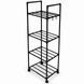 Металевий кухонний стелаж на колесах 4-ярусний Multifunctional Kitchen Storage Rack з гачками 140&times;42&times;32 см M1108 фото 1