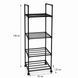 Металевий кухонний стелаж на колесах 4-ярусний Multifunctional Kitchen Storage Rack з гачками 140&times;42&times;32 см M1108 фото 2