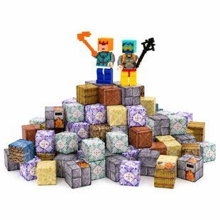 Магнітний конструктор Magnetic Cube 240 кубиків, 11 текстур блоків, 2 фігурки, пластикова коробка M1109 фото