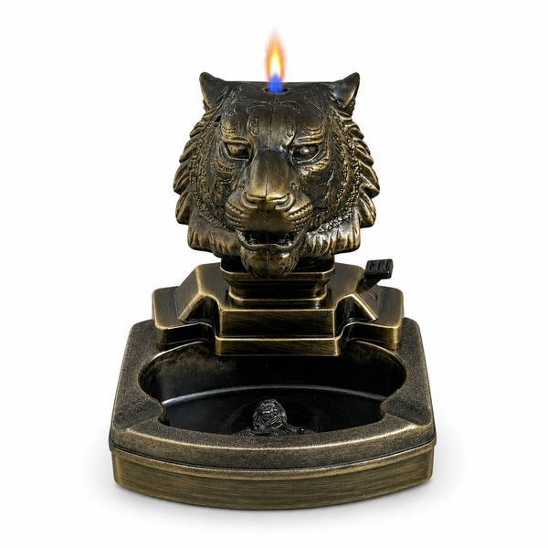 Металлическая пепельница с зажигалкой TIGER Голова тигра M1153 фото