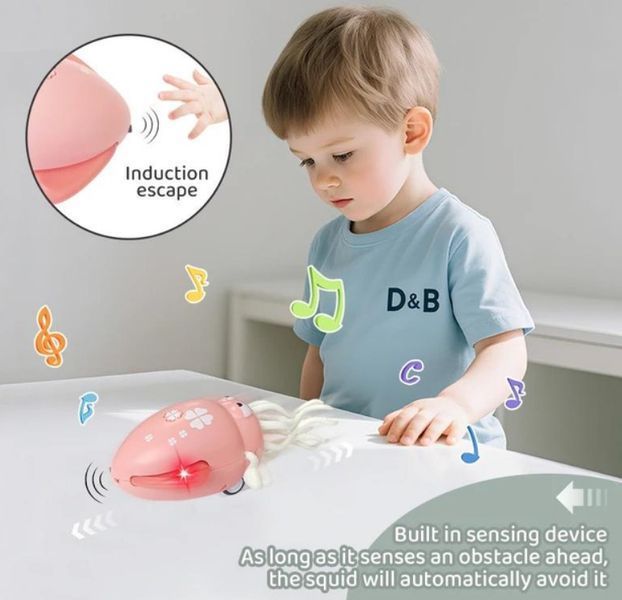 Іграшка осьминог інтерактивна Tummy Time Танцюючий Кальмар рожевий (2104618658) 2104618658 фото