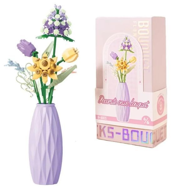 Інтер'єрний конструктор Embrace серія Flowers for Mom Квіти у фіолетовій вазі 2104619274 фото