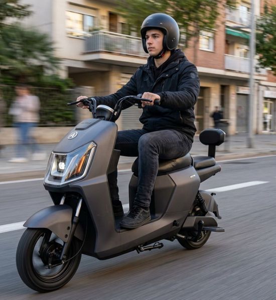Електроскутер Oscar Amir LiFePO4 акумуляторний 800W/48W/20Ah Чорний 2104619480 фото