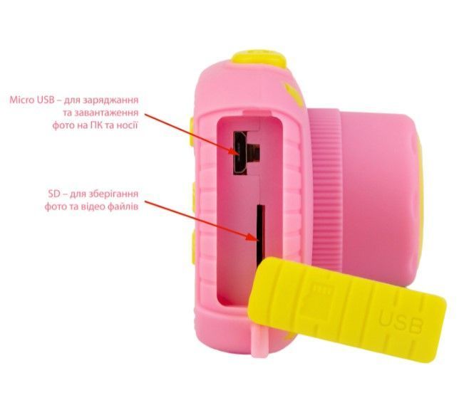 Дитяча цифрова фотокамера Smart Kids Camera фотоапарат Рожевий 2104618330 фото