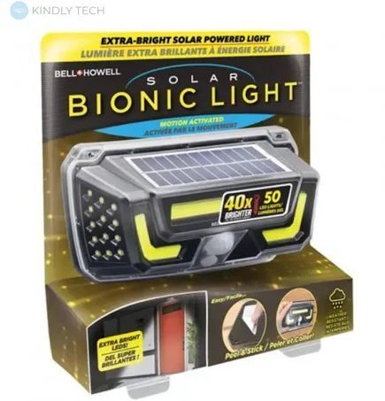 Беспроводной светодиодный фонарь на солнечной батарее Bionic Light IP65/150 люмен с датчиком движения 1756375574 фото
