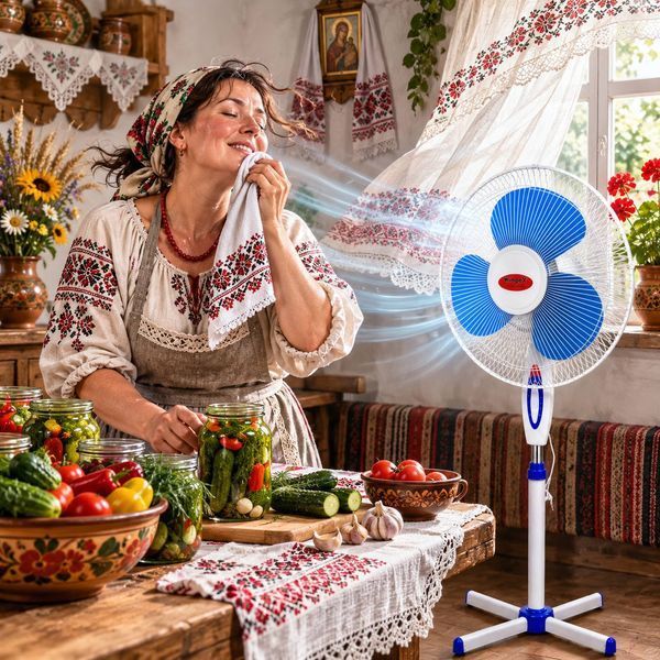 Підлоговий вентилятор білий WimpeX WX-1611 16" | 100 Вт | 3 швидкості | поворот 90&deg; | регулювання висоти M1117 фото