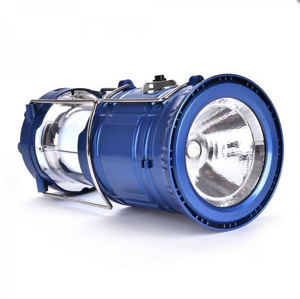 Ліхтар акумуляторний LED лампа JH-5800T з павербанком та сонячною панеллю Синій 1756375682 фото