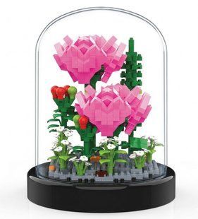 Конструктор Pink Roses Серія Flower Flask Квітка в колбі Рожеві троянди 397 деталей 2104619277 фото