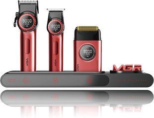 Многофункциональный комплект VGR STEPLESS PRO 3 в 1 машинка для стрижки, триммер и шейвер Красный (VGR044) VGR044 фото