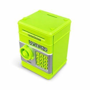 Дитячий електронний сейф-скарбничка Number Bank з кодовим замком та звуковими ефектами ЗЕЛЕНИЙ M1012 фото
