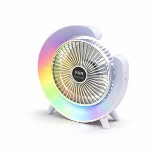 Портативный настольный вентилятор Colorful Desktop Fan с подсветкой, USB, 3 режима M1008 фото